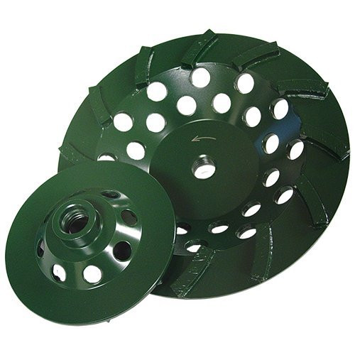 Diamond Products Core Cut 94127 4-Inch by 5/8-Inch 11 Utility Green Spiral Turbo Cup Grinders with 18 Segments