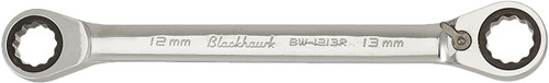 Blackhawk By Proto BW-1213R 12 Point Double Box Reversible Ratcheting Wrench, 12 x 13mm, Full Polish Finish