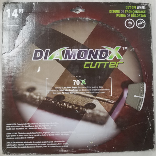 Diamond Tools DXH0120P1415E Diamond High Speed Metal Cut Off Wheel, 14" x 0.150" x 1"-20mm