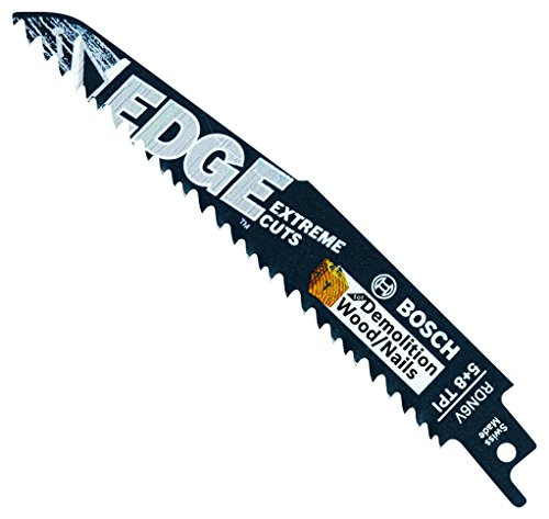 Bosch RDN6V Edge Reciprocating Saw Blades for Wood/Nail Demolition, 6" x 5/8 TPI, 5-Pack