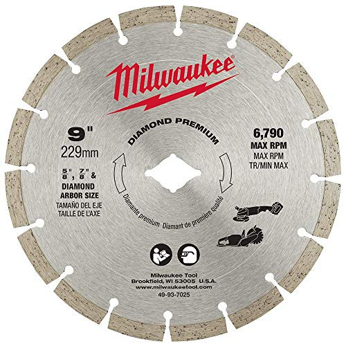 Milwaukee 49-93-7025 Premium Segmented Diamond Blade, 9"