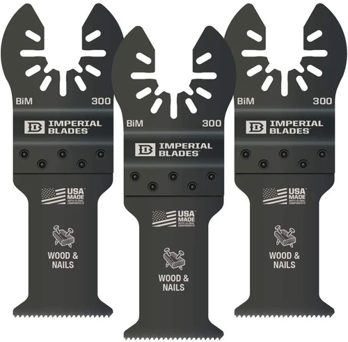 Imperial Blades-IBOA300-3 U.S.A.-ONE FIT 1-1/4"" Long Life BM for Wood w/Nails 3 Pack Oscillating