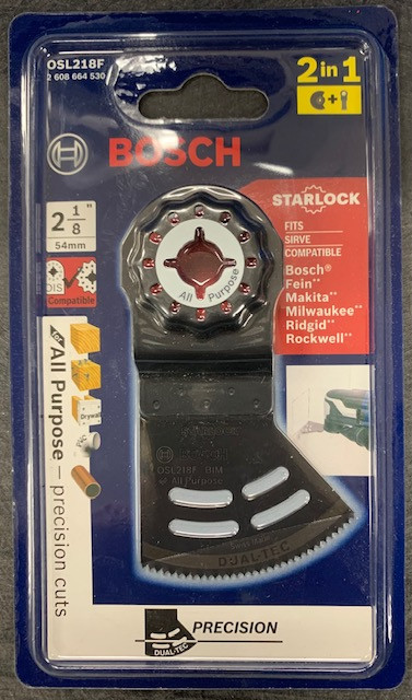 BOSCH OSL218F 2-1/8 In. Starlock Oscillating Multi-Tool 2-in-1 Dual-Tec Bi-Metal Plunge Blade