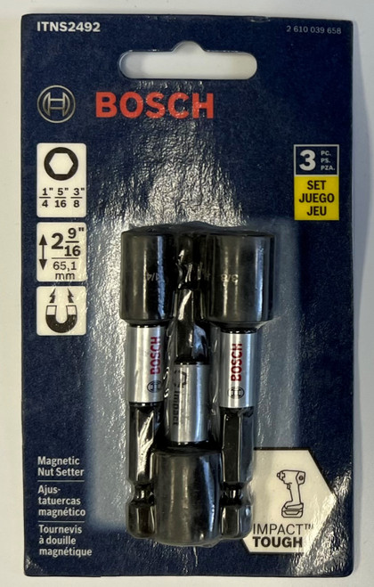 BOSCH ITNS2492 3 Pc. Impact Tough 2-9/16 In. Nutsetter Set