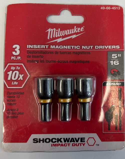Milwaukee 49-66-4513 (3PK) SHOCKWAVE 5/16"" Insert Nutdriver