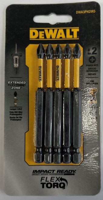 DEWALT ACCESSORIES DWA3PH2IR5 3.5" Impact #2 Phil Bit (5 Pack)