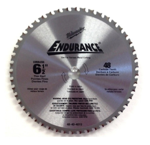 Milwaukee 48-40-4015 6-1/2-Inch 48 Tooth Ferrous Metal Cutting Saw Blade with 5/8-Inch Arbor