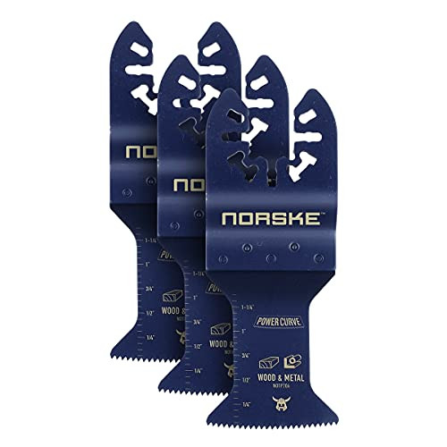 Norske Tools NOTP284 1-1/4" Wood/Metal Flush Cut Curved Blade (3/Pack), Oscillating Tool Accessories | Oscillating Saw Blades