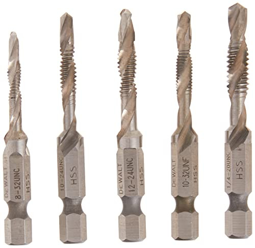 DEWALT Drill Tap Set, Impact Ready, 1/4-Inch, 5-Piece (DWADTQTR5SET)