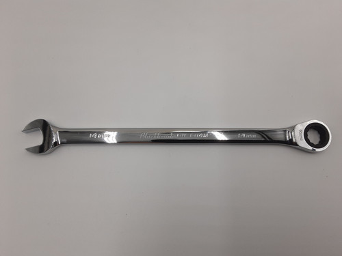 Blackhawk BW-1314M Full Polish XL Combination Non-Reversible Ratcheting Wrench - BULK - 14 mm - 12 Point