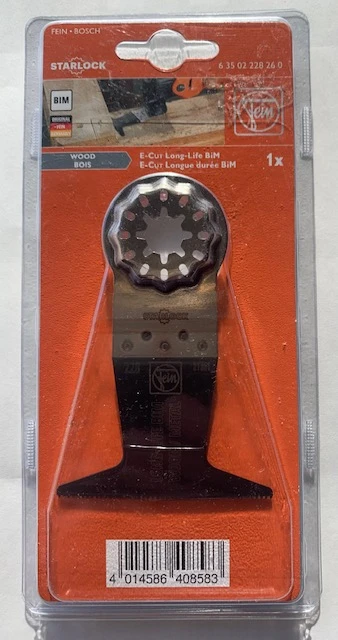 Fein StarLock E-Cut Curved Oscillating Saw Blade for Wood, Drywall and Plastic - 2-1/2x2", 1-Pack - 63502228260