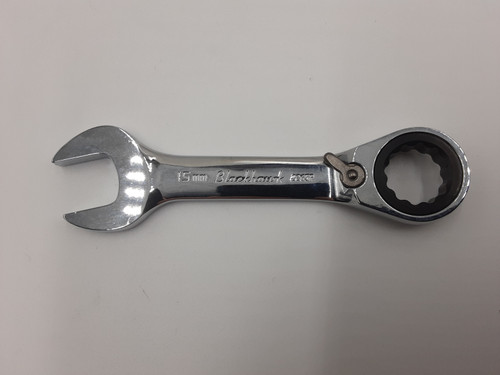 Blackhawk Combination Stubby Reversible Ratcheting Wrench - BULK - 15 mm - 12 Point