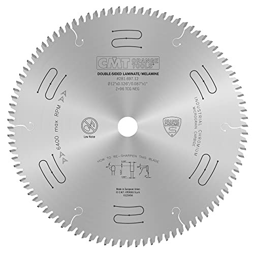 CMT Orange Tools 281.697.12 Orange Chrome Double Sided Laminate /Melamine Blade 12" x T96 TCG NEG