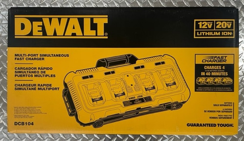 DEWALT 20V MAX Battery Charger, 4-Ports, Simultaneous Charging for 12V and 20V Max Batteries (DCB104)