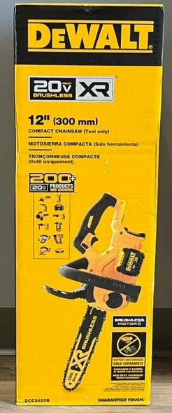 DEWALT 20V MAX* XR Chainsaw, 12-Inch, Tool Only (DCCS620B)