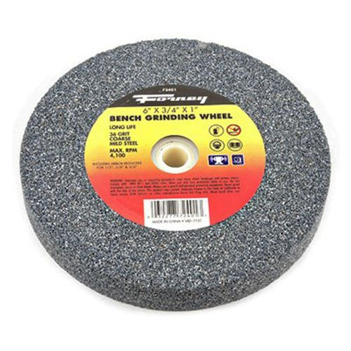 Forney 72400 Bench Grinding Wheel, Vitrified with 1-Inch Arbor, 60-Grit, 6" x 3/4" x 1"