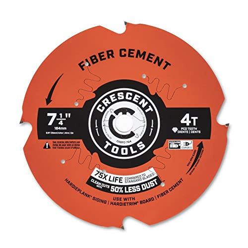 Crescent CSBFC-704 Fiber Cement Carbide Blade, 7-1/4'' x 4T