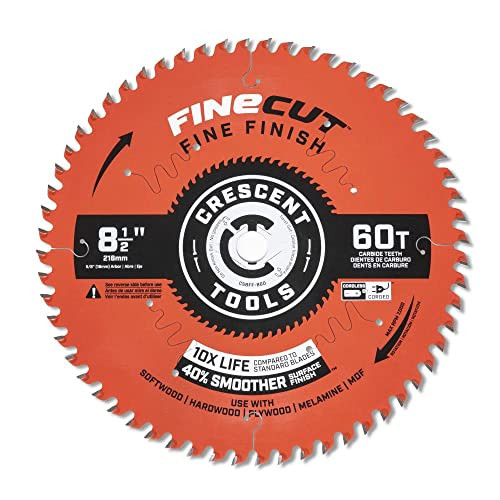 Crescent CSBFF-860 FineCut Fine Finishing Carbide Blade, 8-1/2'' x 60T