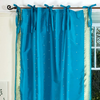 Turquoise  Tie Top  Sheer Sari Curtain / Drape / Panel  - Piece