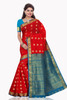 Khushi Red with Blue Art Silk Sari Saree Bellydance Wrap