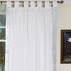 White Silver  Tab Top  Sheer Sari Curtain / Drape / Panel  - Piece