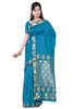 Turquoise -  Benares Art Silk Sari / Saree/Bellydance Fabric (India)