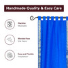 Enchanting Blue  Tab Top  Sheer Sari Curtain / Drape / Panel  - Pair