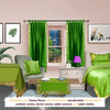 Forest Green  Tab Top  Sheer Sari Curtain / Drape / Panel  - Pair