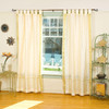 Cream  Tab Top  Sheer Sari Curtain / Drape / Panel  - Pair