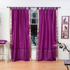 Violet Red  Tab Top  Sheer Sari Curtain / Drape / Panel  - Pair