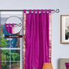 Violet Red  Tab Top  Sheer Sari Curtain / Drape / Panel  - Pair