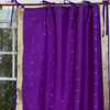 Purple  Tie Top  Sheer Sari Curtain / Drape / Panel  - Pair