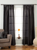 Black Tab Top Textured Curtain / Drape / Panel - 84" - Piece