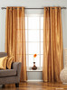 Gingery Gold Ring / Grommet Top Textured Curtain / Drape / Panel - 84" - Piece