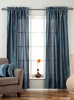 Navy Blue Rod Pocket Textured Curtain / Drape / Panel - Piece
