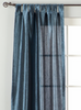 Navy Blue Tab Top Textured Curtain / Drape / Panel - 84" - Piece