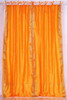 Pumpkin  Tie Top  Sheer Sari Curtain / Drape / Panel  - Pair