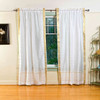 White  Rod Pocket  Sheer Sari Curtain / Drape / Panel  - Pair