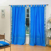 Blue  Tab Top  Sheer Sari Curtain / Drape / Panel  - Piece