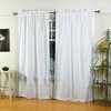 White Silver  Rod Pocket  Sheer Sari Curtain / Drape / Panel  - Pair