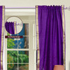 Purple Rod Pocket  Sheer Sari Curtain / Drape / Panel  - Pair