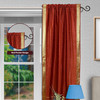 Rust Rod Pocket  Sheer Sari Curtain / Drape / Panel  - Pair