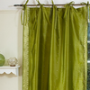 Olive Green  Tie Top  Sheer Sari Curtain / Drape / Panel  - Piece