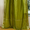 Olive Green  Tie Top  Sheer Sari Curtain / Drape / Panel  - Piece