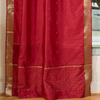 Maroon  Tab Top  Sheer Sari Curtain / Drape / Panel  - Piece