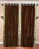 Brown Ring Top  Sheer Sari Curtain / Drape / Panel  - Piece