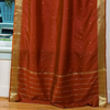 Rust  Tab Top  Sheer Sari Curtain / Drape / Panel  - Piece