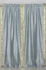 Gray Rod Pocket  Sheer Sari Curtain / Drape / Panel  - Pair