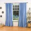 Light Blue Rod Pocket  Velvet Curtain / Drape / Panel  - Piece