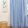 Light Blue Tab Top  Velvet Curtain / Drape / Panel  - Piece